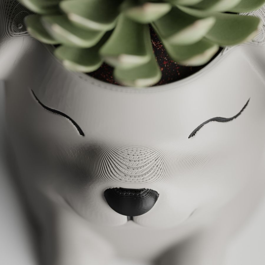 Кашпо Poppy with closed eyes Pot (Grey)