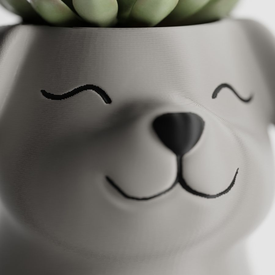 Кашпо Poppy with closed eyes Pot (Grey)