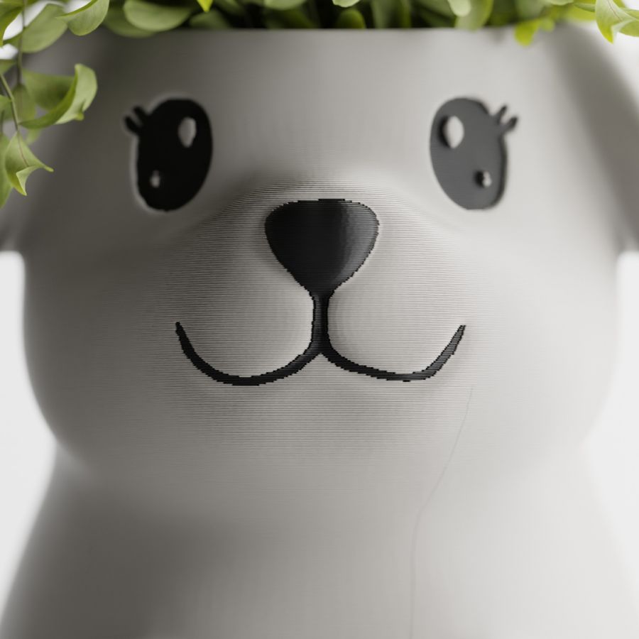 Кашпо Poppy with open eyes Pot (Grey)