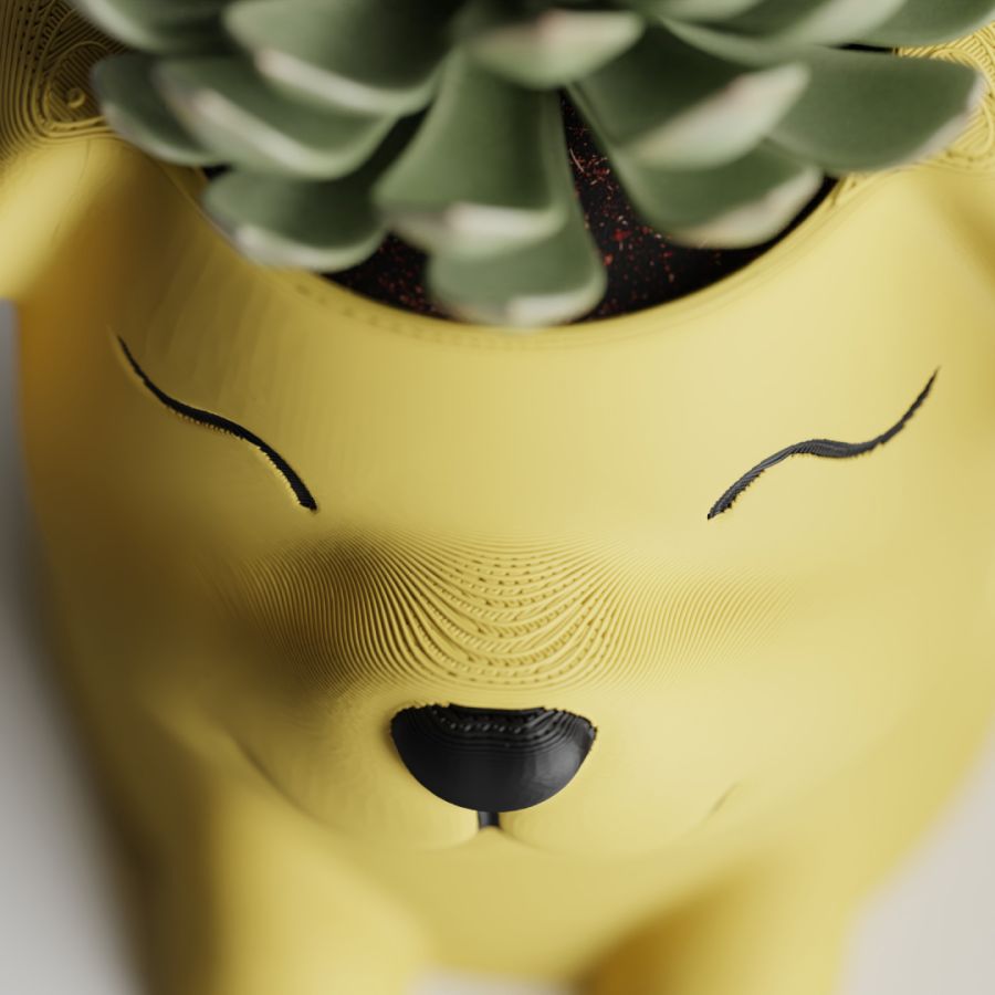 Кашпо Poppy with closed eyes Pot (Yellow)