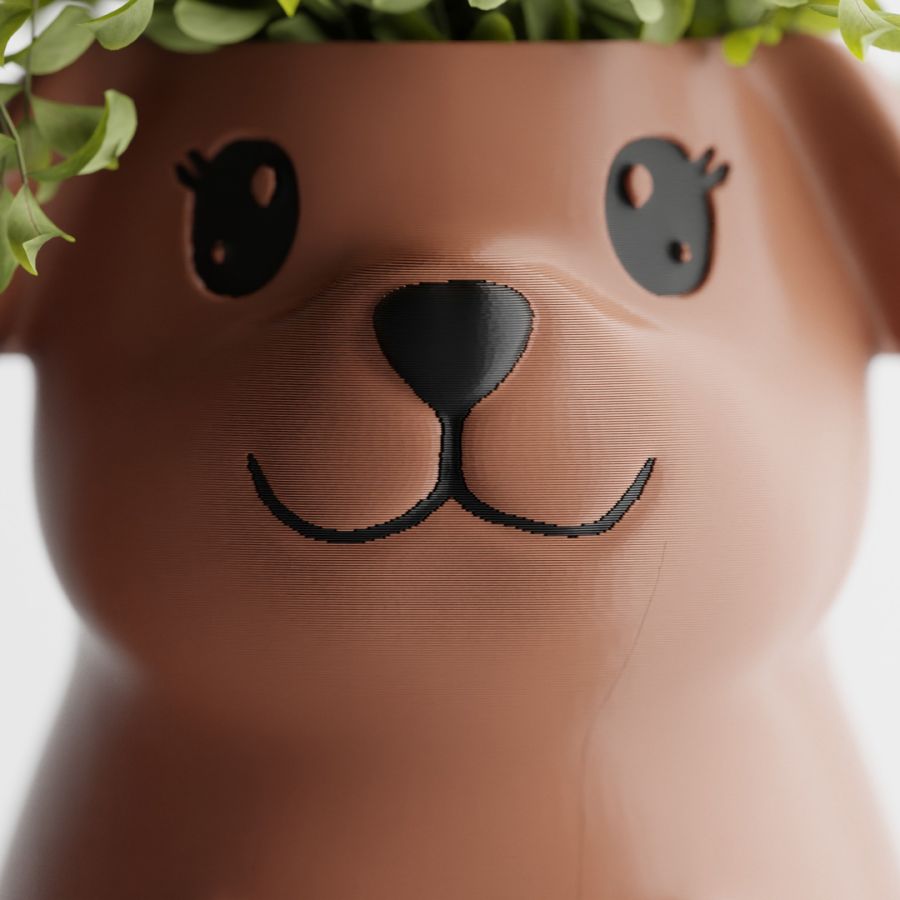 Кашпо Poppy with closed eyes Pot (Brown)
