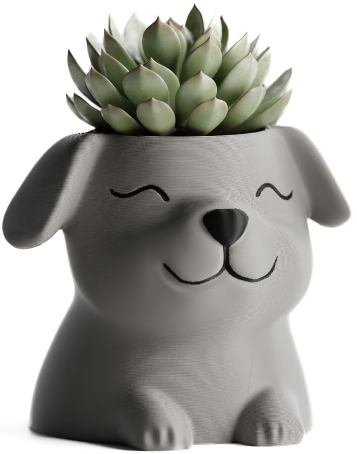 Кашпо Poppy with closed eyes Pot (Grey)