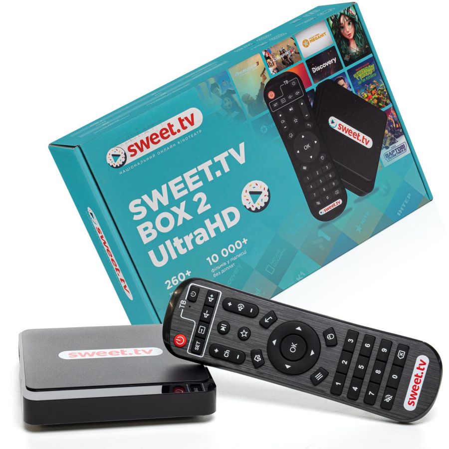 Смарт-приставка для телевізора SWEET TV BOX 2 + SWEET TV "L" на 3 місяці