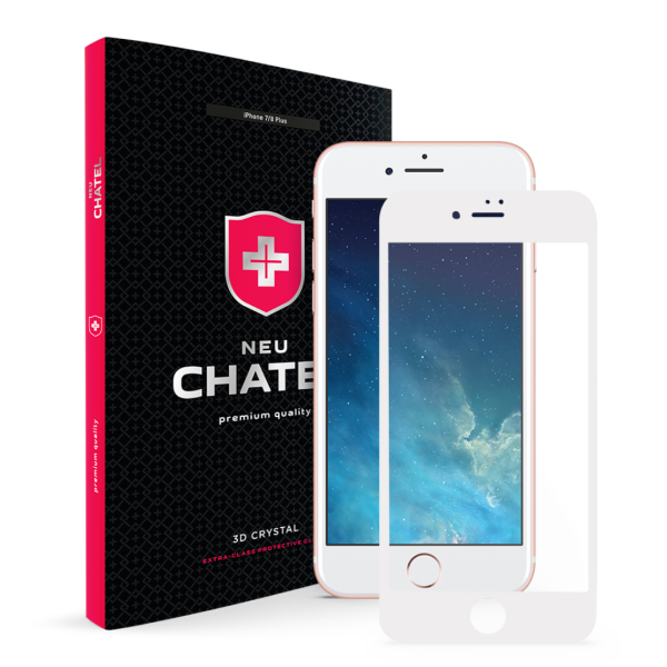 Защитное стекло NEU Chatel для Apple iPhone 7 Plus/8 Plus (White)