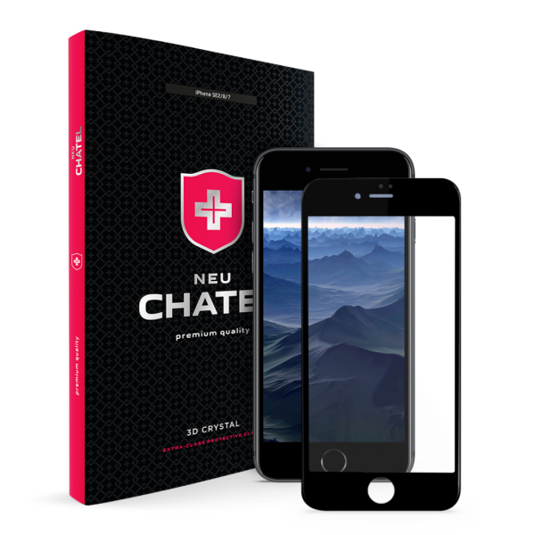 Защитное стекло NEU Chatel для Apple iPhone 7/8/SE 2/SE 3 (Black)