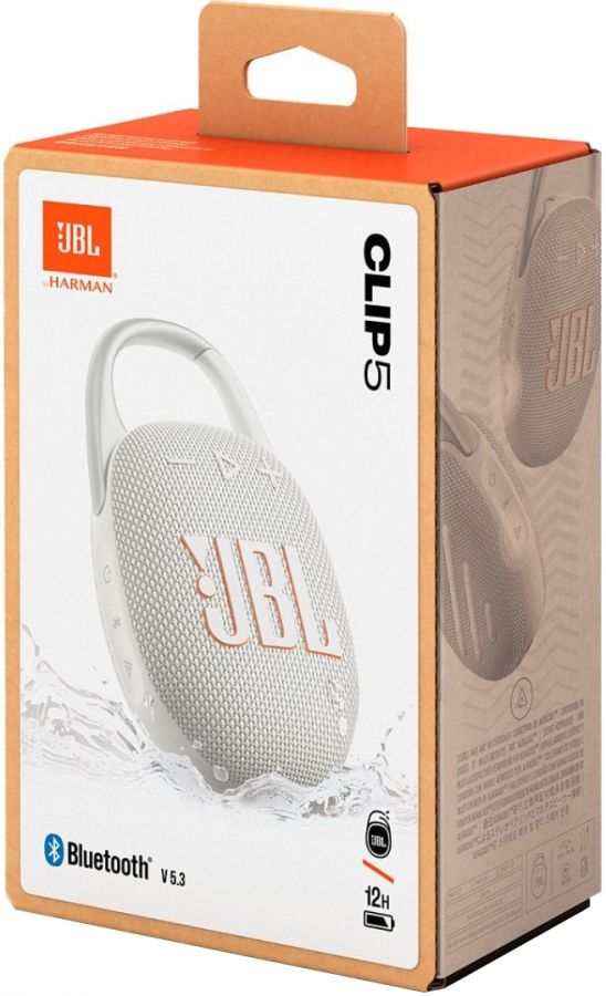 Портативна колонка JBL Clip 5 (White)