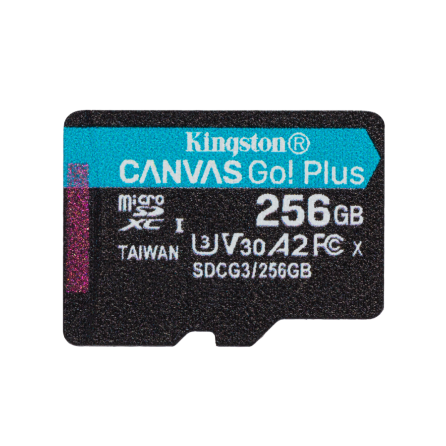 Карта памяти Kingston CANVAS Go! Plus 256GB microSDXC + SD-адаптер C10 UHS-I U3 A2 R170/W70MB/s