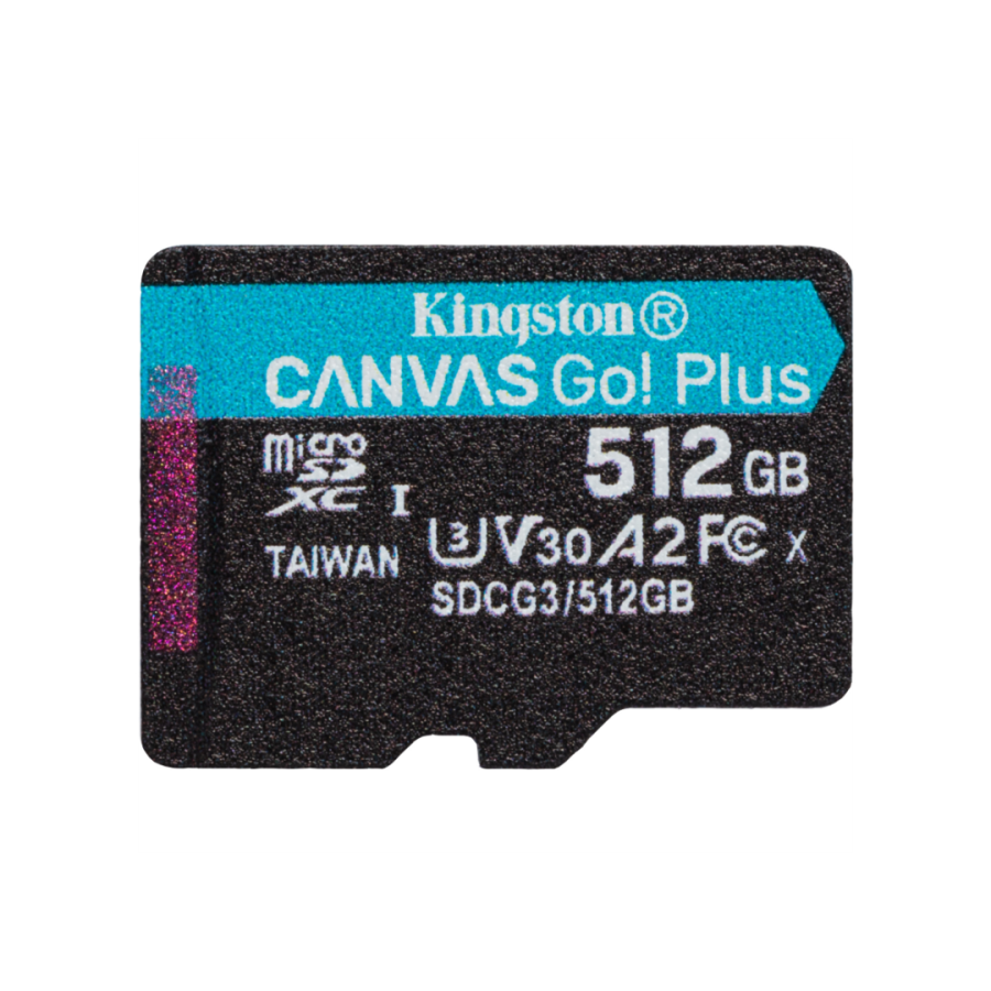 Карта памяти Kingston CANVAS Go! Plus 512GB microSDXC + SD-адаптер C10 UHS-I U3 A2 R170/W70MB/s