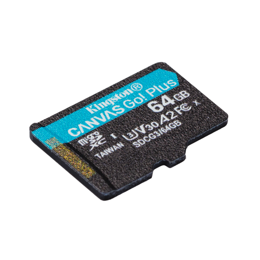 Карта памяти Kingston CANVAS Go! Plus 64GB microSDXC + SD-адаптер C10 UHS-I U3 A2 R170/W70MB/s