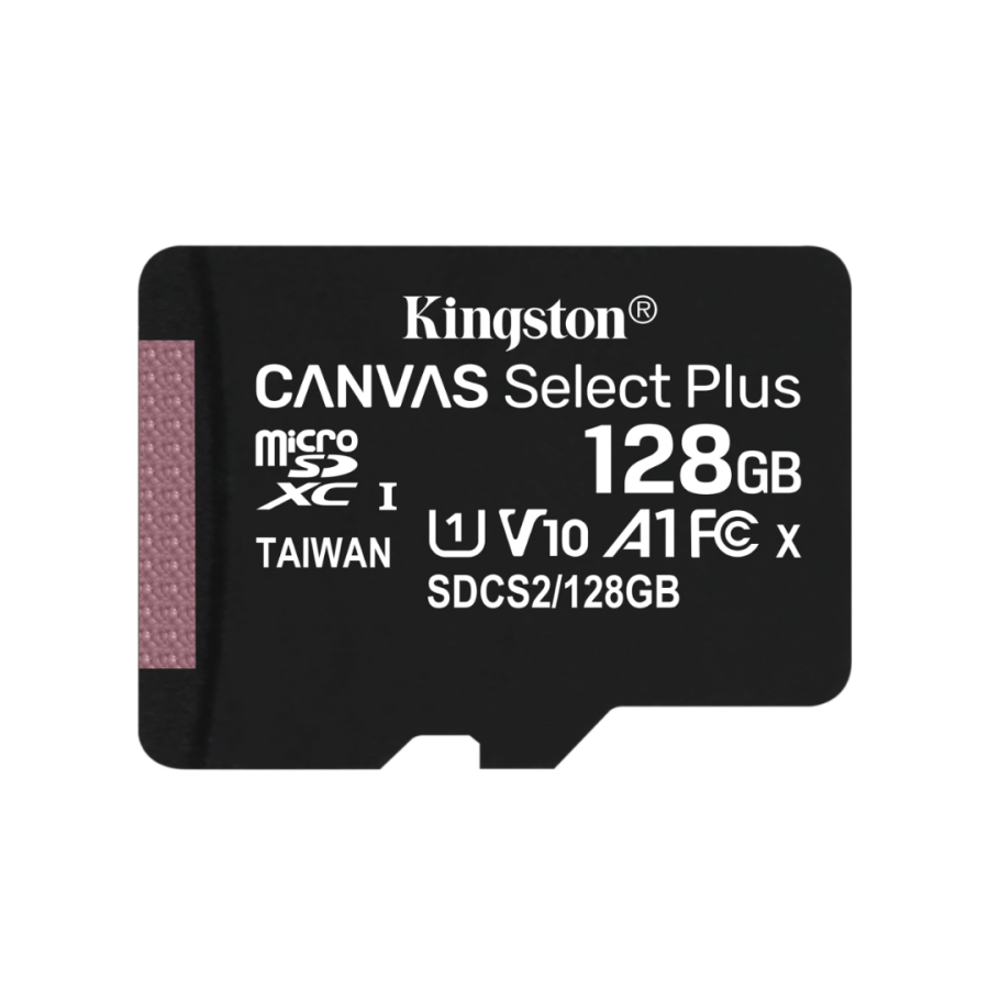Карта памʼятi Kingston CANVAS Select Plus 128GB microSDXC + SD-адаптер C10 UHS-I U1 V10 A1 R100/W10MB/s