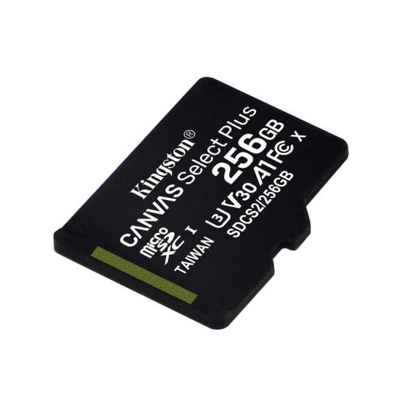 Карта памяти Kingston CANVAS Select Plus 256GB microSDXC + SD-адаптер C10 UHS-I U3 V30 A1 R100/W85MB/s