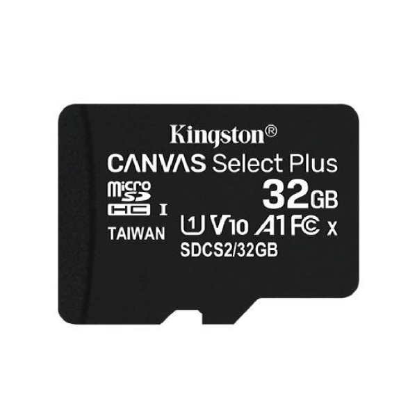 Карта памяти Kingston CANVAS Select Plus 32GB microSDHC + SD-адаптер C10 UHS-I U1 V10 A1 R100/W10MB/s