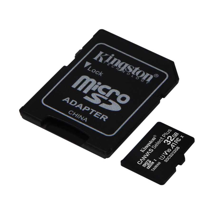 Карта памяти Kingston CANVAS Select Plus 32GB microSDHC + SD-адаптер C10 UHS-I U1 V10 A1 R100/W10MB/s
