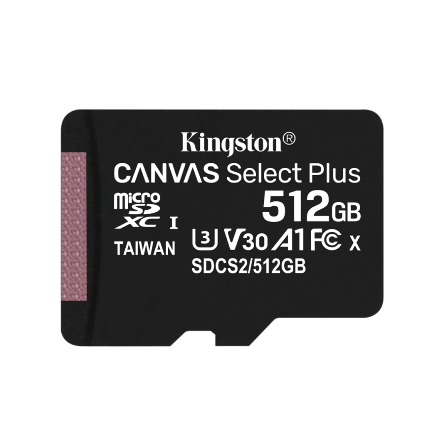 Карта памʼятi Kingston CANVAS Select Plus 512GB microSDXC C10 UHS-I U3 V30 A1 R100/W85MB/s