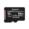 Карта памяти Kingston CANVAS Select Plus 64GB microSDXC + SD-адаптер C10 UHS-I U1 V10 A1 R100/W10MB/s