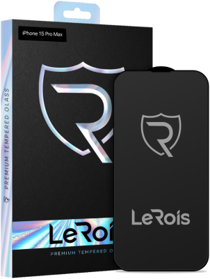 Защитное стекло LeRois Premium Full Protection Glass для Apple iPhone 15 Pro Max (Black)