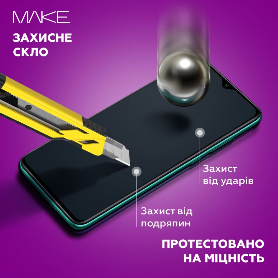 Захисне скло MAKE для Samsung Galaxy A25 (Black)