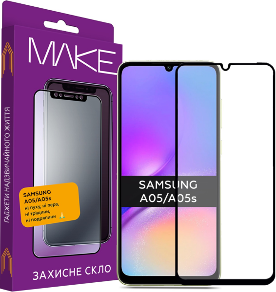 Захисне скло MAKE для Samsung Galaxy A05/A05s (Black)
