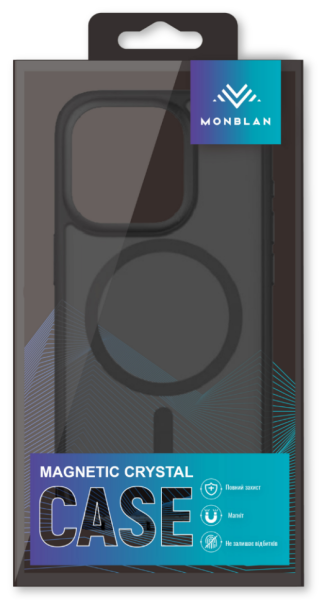 Чехол Monblan Magnetic Crystal Series для Apple iPhone 14 Pro Max (Black/Clear)