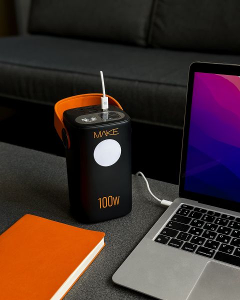 Power Bank MAKE Мобільна батарея 60000 mAh 100W PD+QC Black