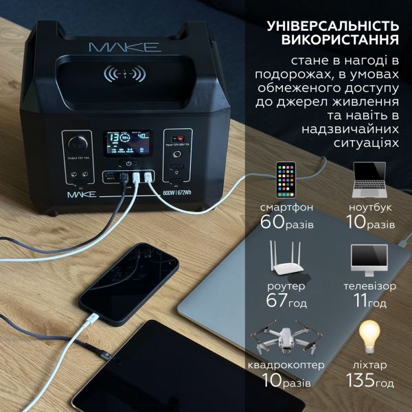 Зарядна станція MAKE MPS-6002 600W 672Wh