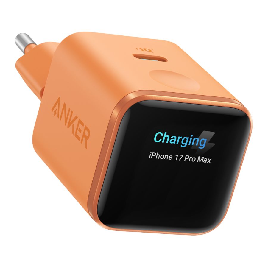 Мережевий адаптер Anker Nano Charger with Smart Display, 45W, USB-C (Orange)