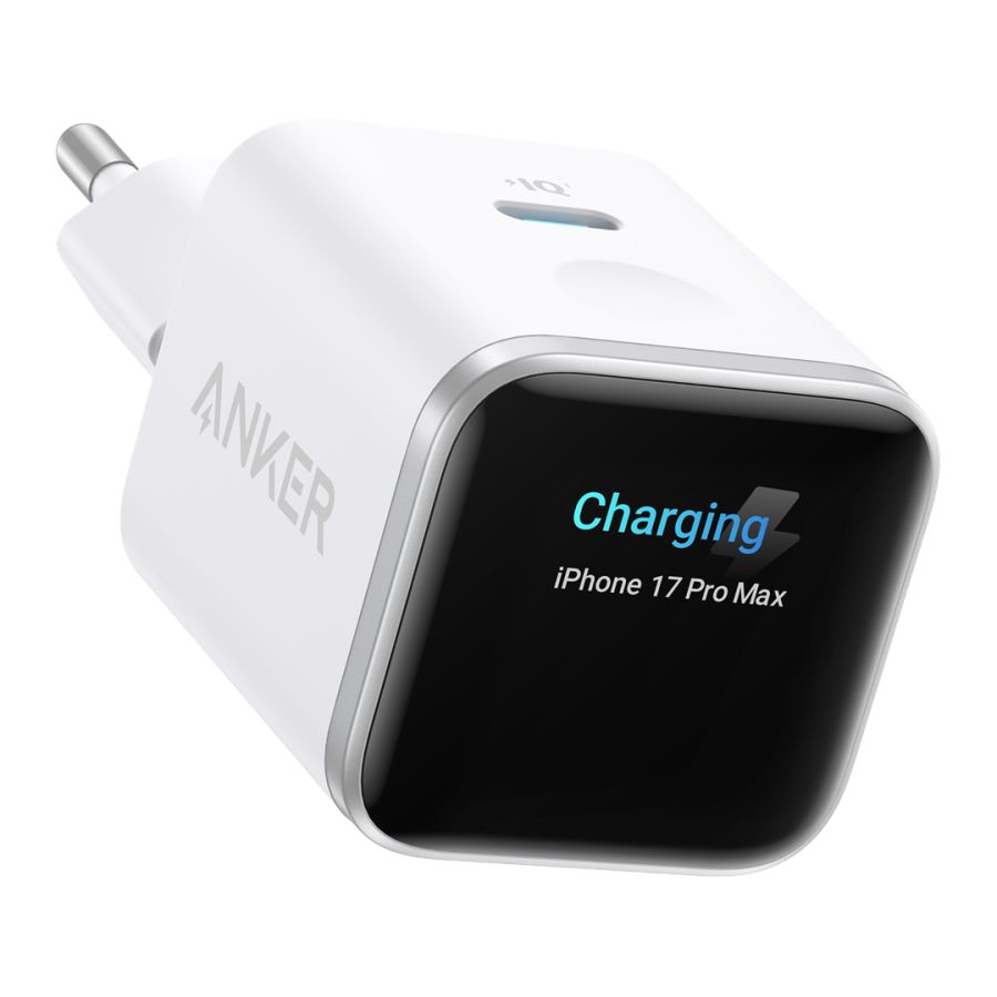 Мережевий адаптер Anker Nano Charger with Smart Display, 45W, USB-C (Aurora White)