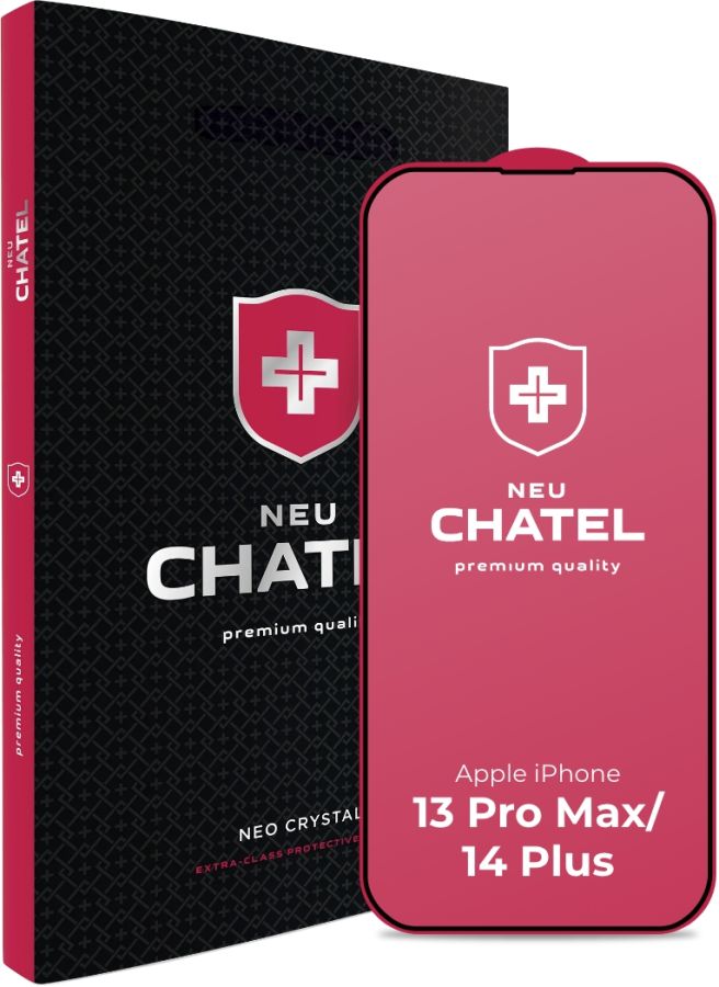 Защитное стекло NEU Chatel для Apple iPhone 13 Pro Max/14 Plus (Black)