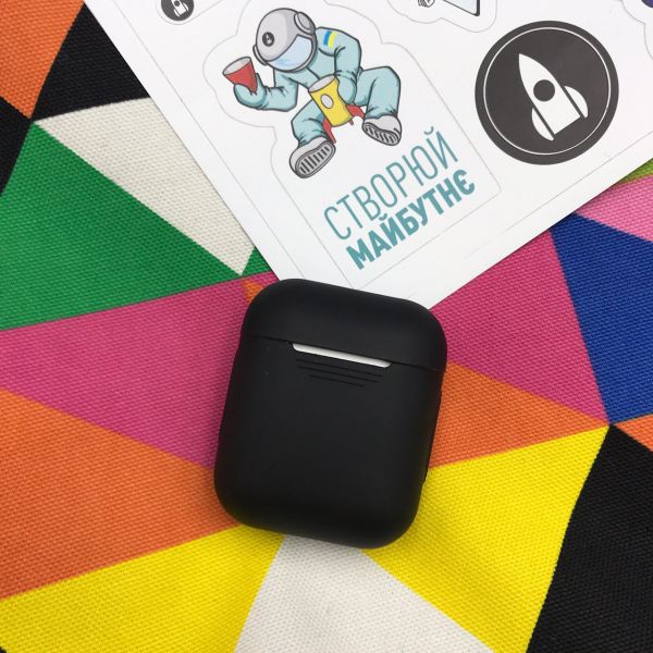 Чохол для навушників MAKE Apple AirPods 1/2 Silicone Black