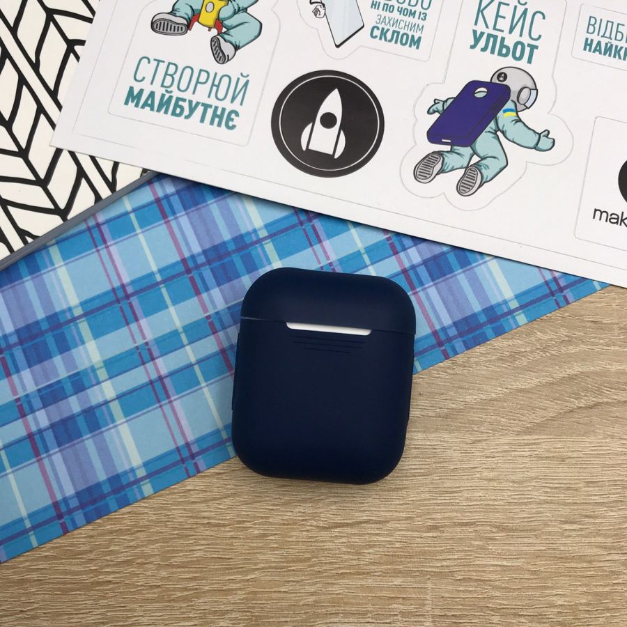Чохол для навушників MAKE Apple AirPods 1/2 Silicone Blue