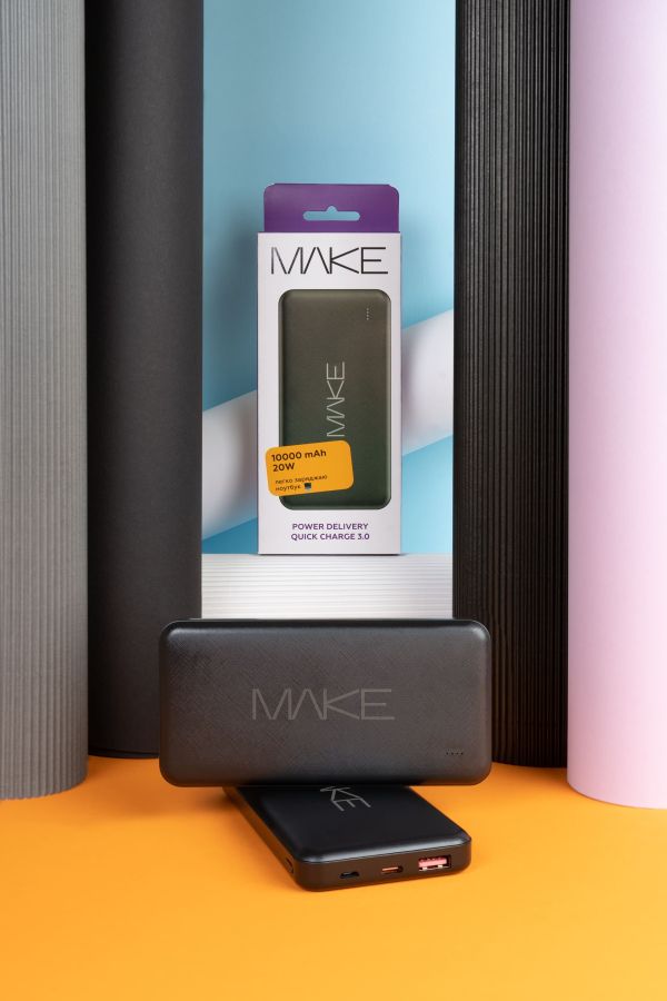 Power Bank MAKE Мобільна батарея 10000 mAh 20W PD+QC Black