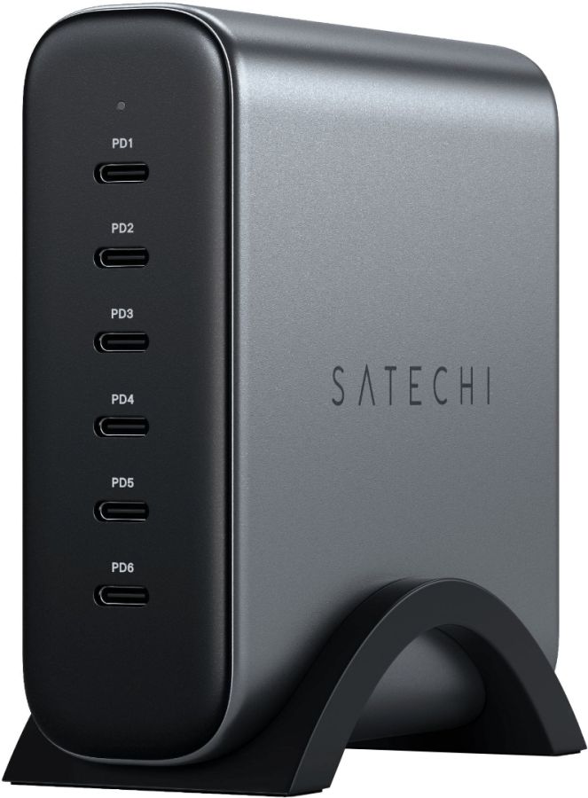 Зарядний пристрій Satechi 200W USB-C 6-Port GaN Charger (Space Gray)
