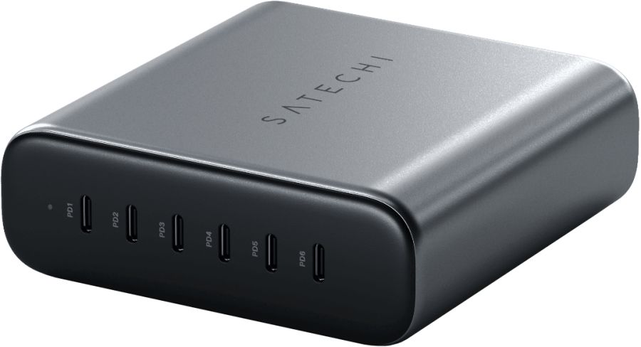 Зарядний пристрій Satechi 200W USB-C 6-Port GaN Charger (Space Gray)