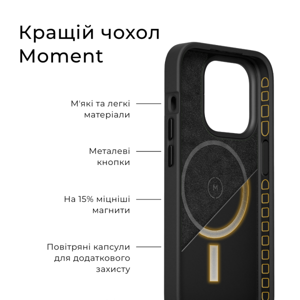 Чехол Moment Camera Case with MagSafe для Apple iPhone 15 Pro (Black)