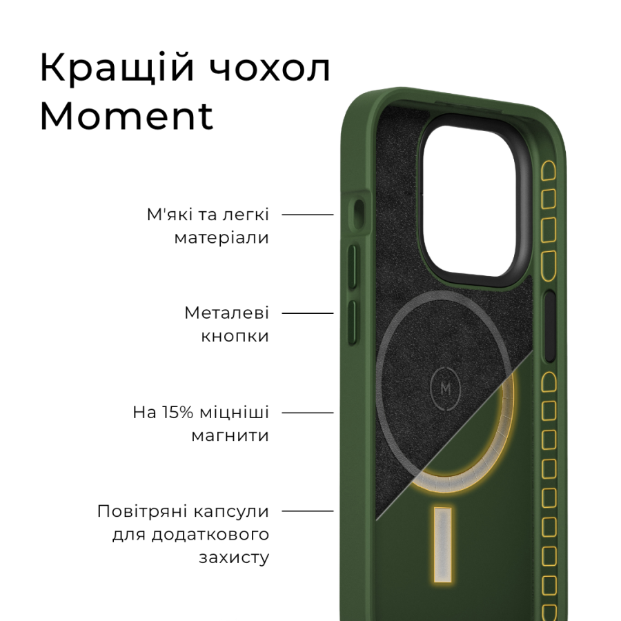 Чохол Moment Camera Case with MagSafe для Apple iPhone 15 Pro Max (Olive)