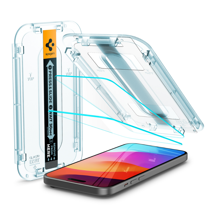 Захисне скло Spigen Glass tR EZ Fit для Apple iPhone 15/16 (Clear) 2 шт.