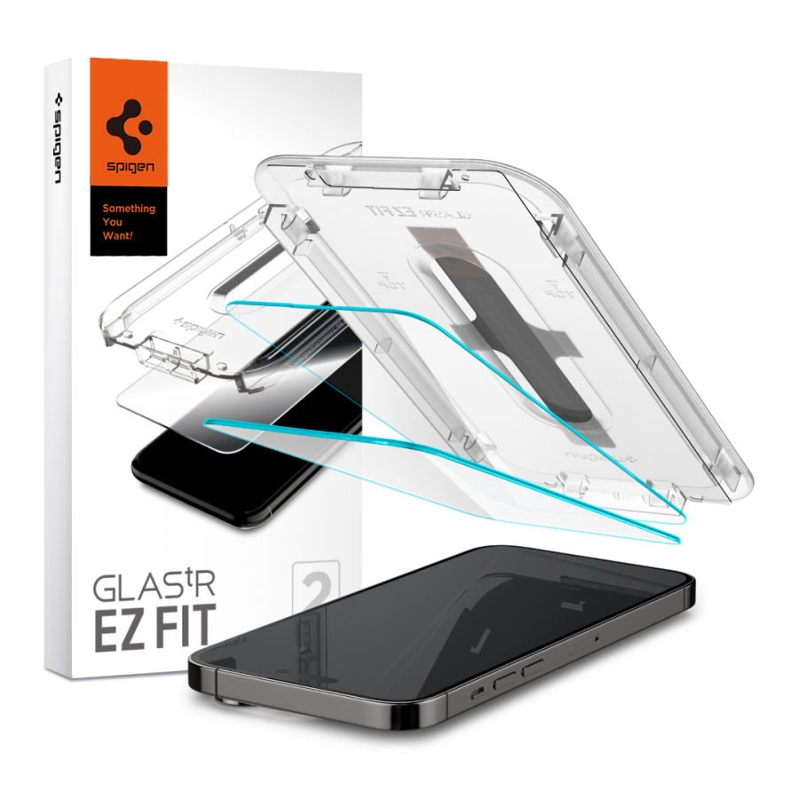 Захисне скло Spigen Glass tR EZ Fit для Apple iPhone 14 Pro (Clear) 2 шт.