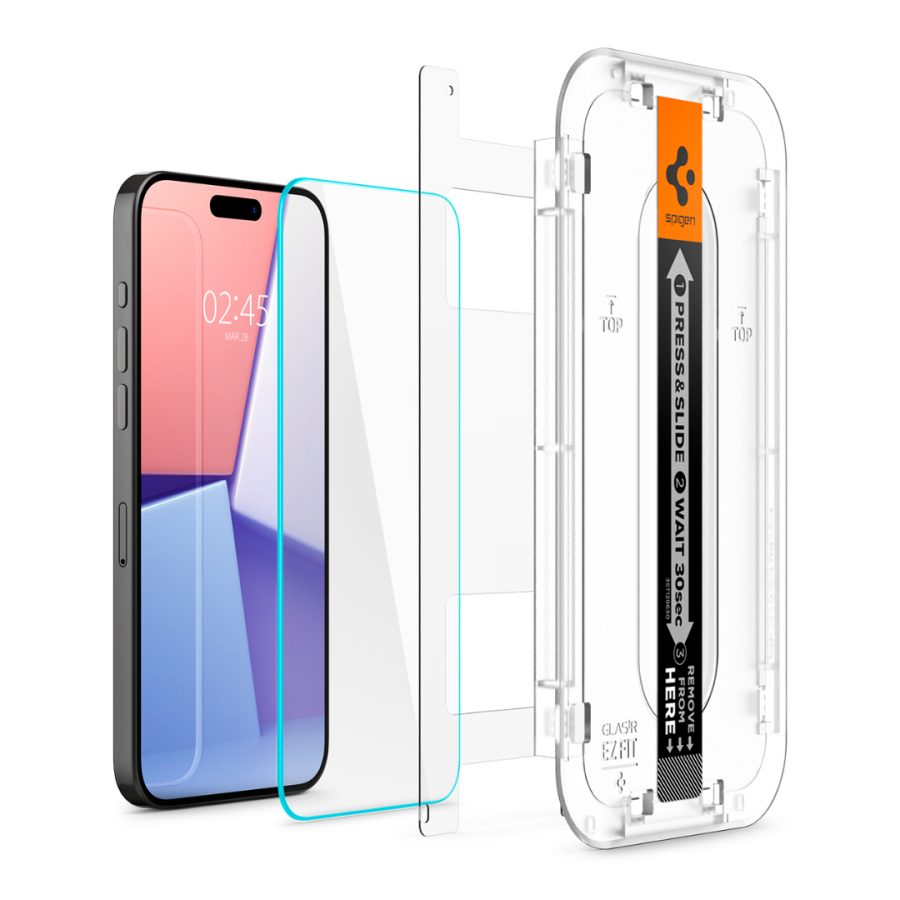 Захисне скло Spigen Glass tR EZ Fit для Apple iPhone 15/16 (Clear) 2 шт.