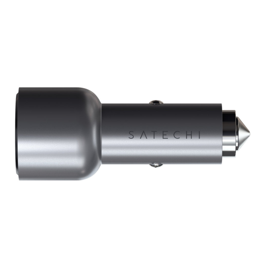 Автомобильная зарядка Satechi 40W Dual USB-C PD Car Charger (Space Gray)