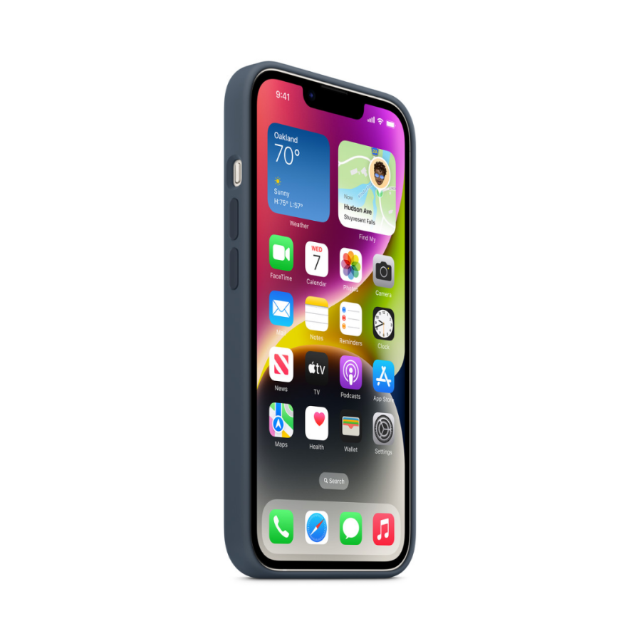 Чехол Apple Silicone Case with MagSafe для Apple iPhone 14 (Storm Blue)