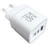 Зарядний пристрій мережевий MAKE 65W 2 x Type-C PD + USB QC3.0 White